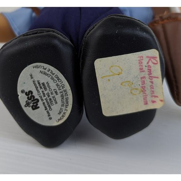 Vintage Russ Troll Doll Mailman 5" Red Hair Blue Uniform Cap Brown Mailbag - Picture 5 of 5